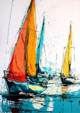 Boote Rennsport Kunst #Sport von JBJart Justyna Jaszke