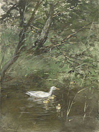 Eendjes in het water, Willem Maris