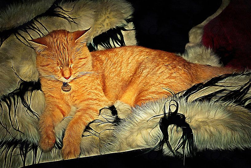 Almost Asleep Ginger Cat by Dorothy Berry-Lound
