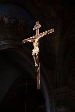 Beeld (crucifix) van Christus, Piemont, Italie