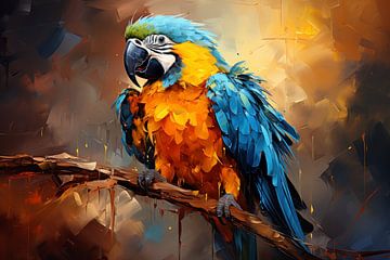 Perroquet - Oiseau tropical coloré sur New Future Art Gallery