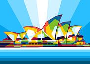 Opera House Sydney in WPAP Illustratie van Lintang Wicaksono thumbnail