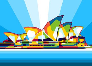 L'Opéra de Sydney dans l'illustration WPAP sur Lintang Wicaksono