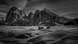 Alpe di Suisi in dunklem Schwarz und Weiß II
