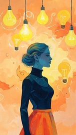 Woman in Warm Orange Light