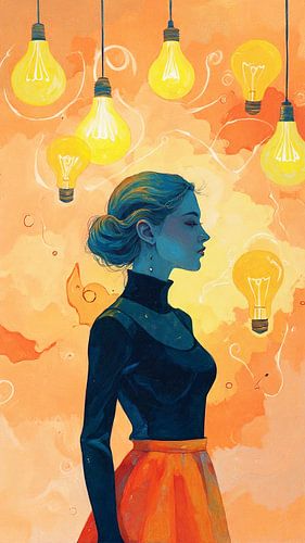 Woman in Warm Orange Light