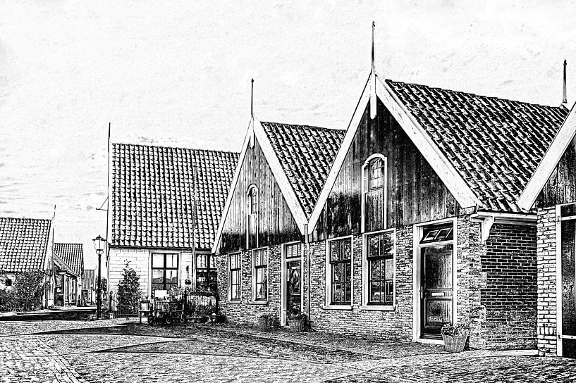 Dorfansicht von Oosterend auf Texel von eric van der eijk