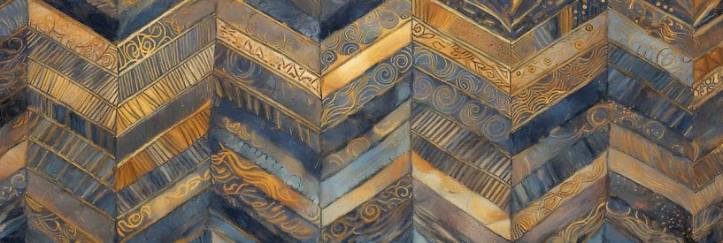 Blue-Gold Geometry by Whale & Sons