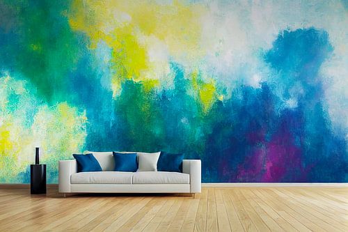 Scène de design avec une illustration de canapé