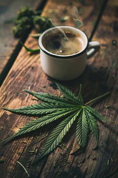 Koffie & cannabis van Poster Art Shop