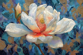 Gilded Magnolias II – Coral Heart