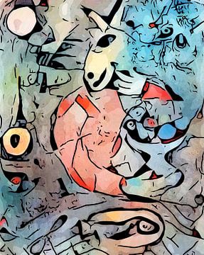 Mito ontmoet Chagall (La veste rouge) van zam art