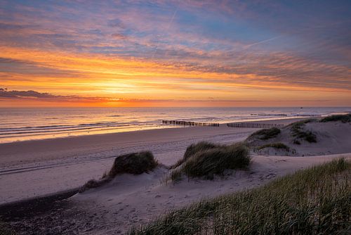 De Kerf bij Schoorl aan zee zonsondergang