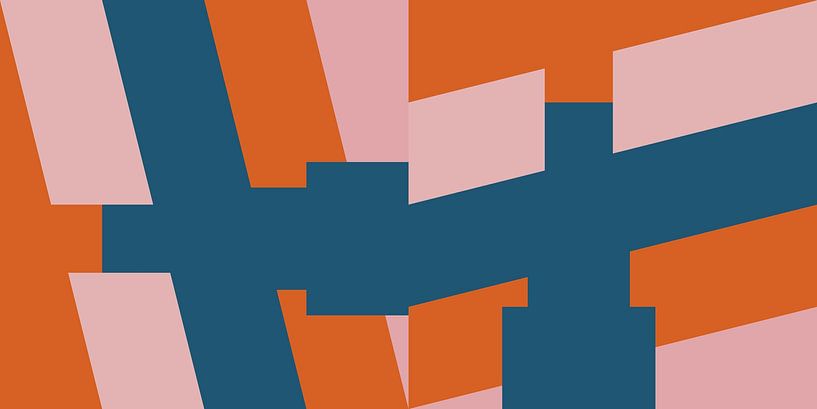 Modern abstract minimalist geometric landscape in retro style VIII by Dina Dankers