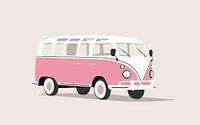 Roze volkswagen busje van Studio Miloa thumbnail