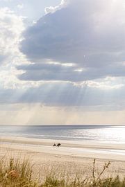 Lichtstrahlen und Reiter – Strand bei Wenduine