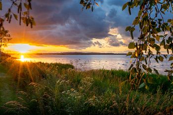 Coucher de soleil près de Bandholm, Danemark