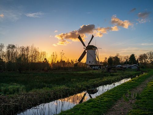 Zonsondergang bij Babbersmolen Schiedam