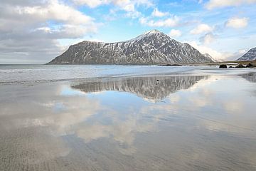 Beach of Skagsanden, Lofoten by Caroline Guerain