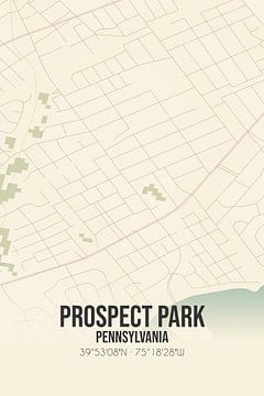 Vintage landkaart van Prospect Park (Pennsylvania), USA. van MijnStadsPoster