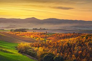 Coucher de soleil en Toscane