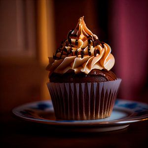Muffin mit Karamellbelag