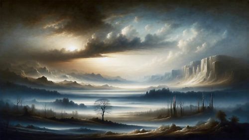 Landschap in de mist