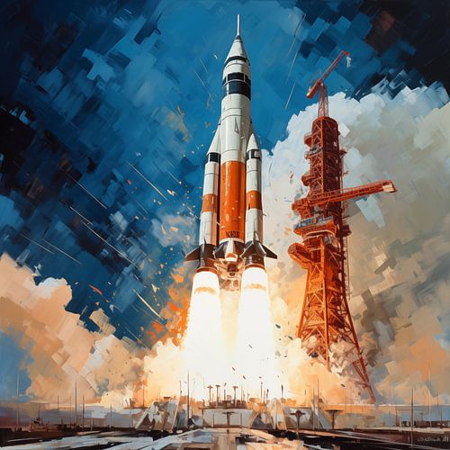 Raket lancering abstract