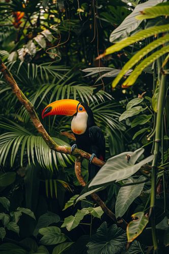 Toucan in the jungle paradise