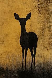 Abstrakter Hirsch auf goldenem Hintergrund