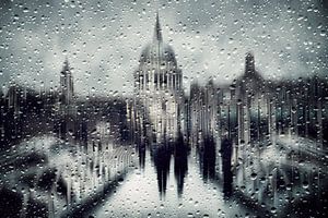 Abstrakte Kunst - City of London School In Rain