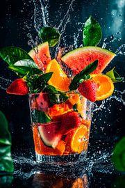 Fruchtiger Splash: Erfrischung im Glas von Poster Art Shop