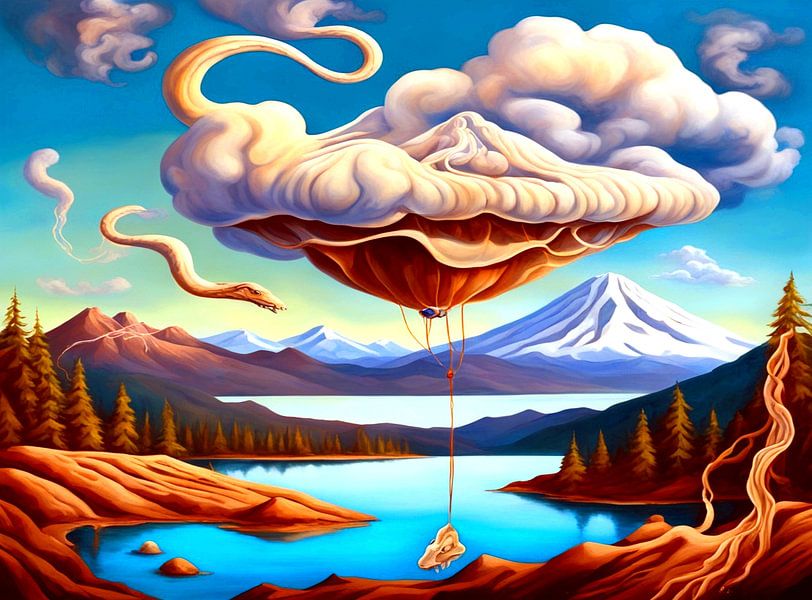 Luchtslangen over Mount Shasta van Quinta Mandala