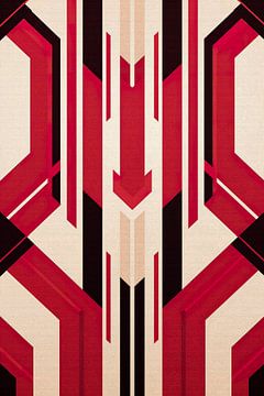 Rotes und cremefarbenes Art-Déco-Motiv von Whale & Sons