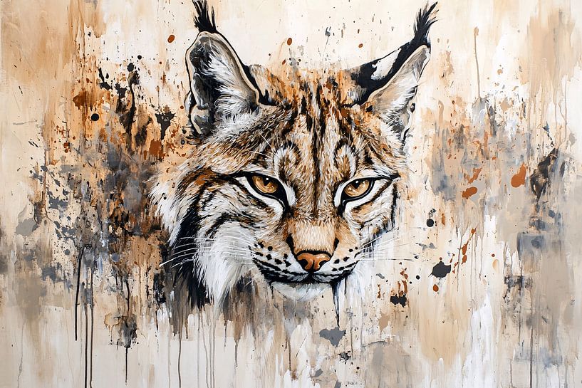 Luchs malt mit Pinselstrichen von Art & Soul Creations