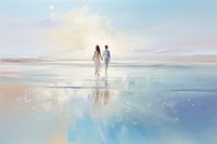 Hand in hand over het strand