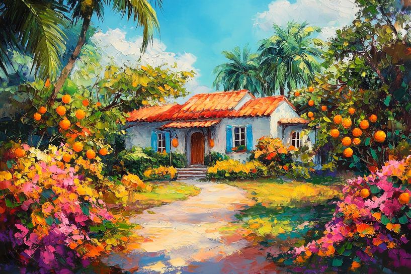 Colourful garden idyll by Poster Art Shop