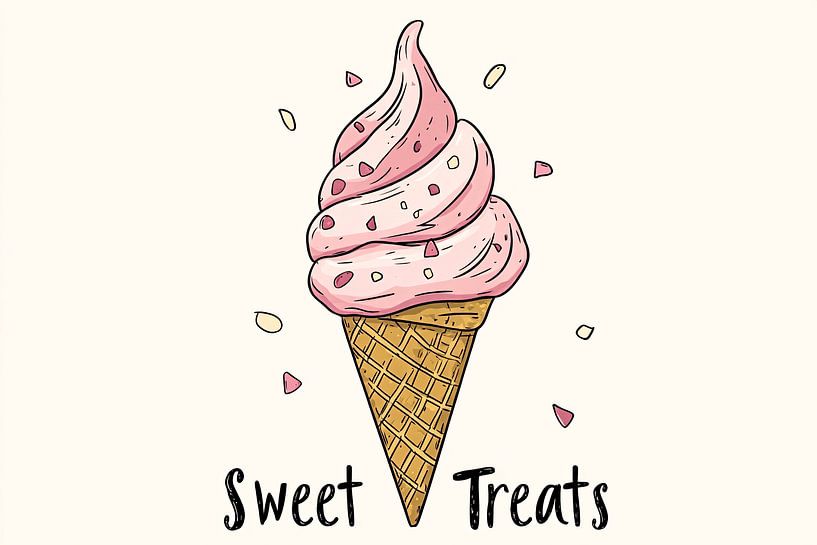 Sweet illustration of ice cream cone by Imperial Art House