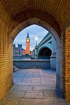 Big Ben seen from tunnel in London