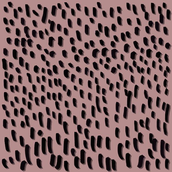 Modernes Acrylbild auf Altrosa – Abstrakte Punkte in Schwarz | Minimalistische Wandkunst von nachtfarbenart