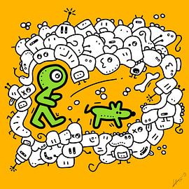 Walking the Dog von 'A Doodle a Day'