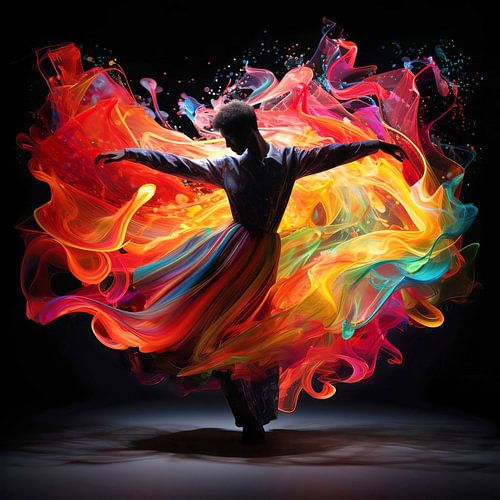 Balletttänzer im Rausch der Farben