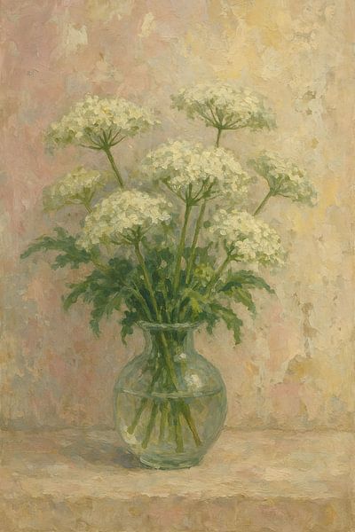 Stillleben Bärenklau in durchsichtiger Vase von Claudia Gründler