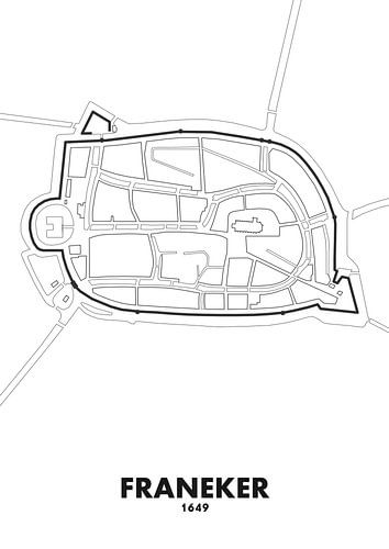 Carte de la ville de Franeker 1649