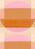 Mid Century Bauhaus Shapes Pink Beige Peach II