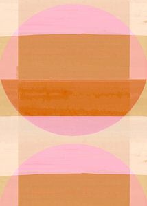 Mid Eeuw Bauhaus Vormen Roze Beige Perzik II van FRESH Fine Art