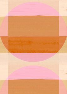 Mid Century Bauhaus Formen Rosa Beige Pfirsich II