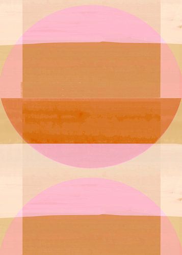 Mid Century Bauhaus Shapes Pink Beige Peach II