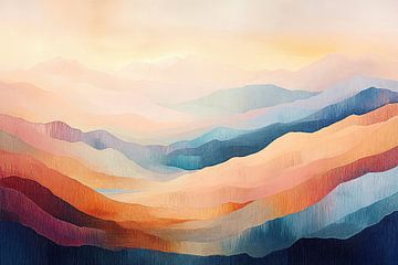 Vloeiend Berglandschap in Pastel no.5 van Studio BB