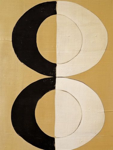 Moderner abstrakter Minimalismus in Gelb, Schwarz und Beige